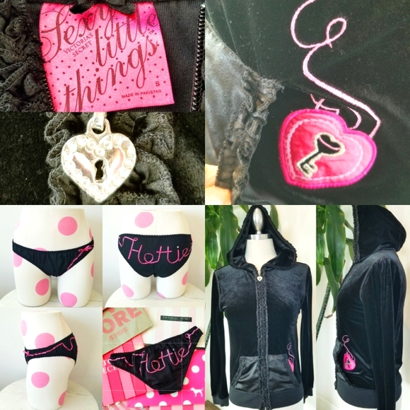 Victoria's Secret Vintage Sexy Little Things Velvet Hoodie Bikini Panty NWT Key - Picture 16 of 16
